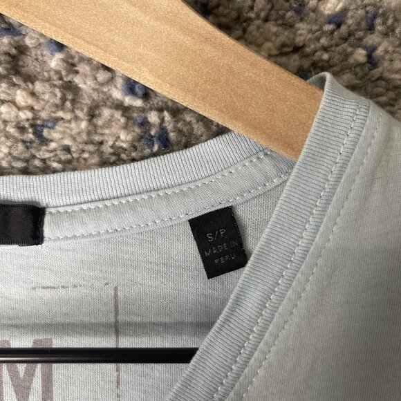 ATM Anthony Thomas Melillo Shirt Mens Small Light Blue V Neck Tee 100% Cotton - Picture 6 of 8